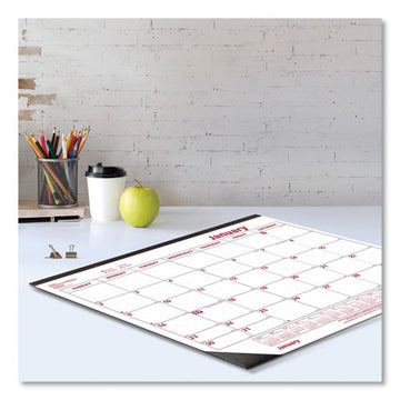 Brownline® Monthly Desk Pad Calendar, 22 X 17, White-burgundy Sheets, Black Binding, Black Corners, 12-month (jan To Dec): 2022 freeshipping - TVN Wholesale